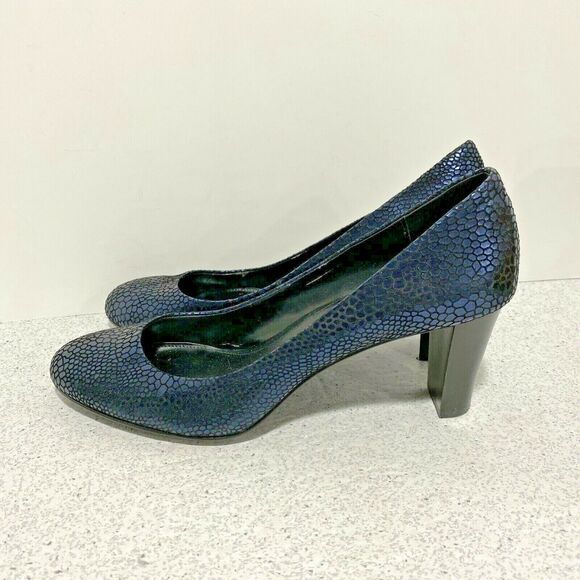 Calvin Klein Babe High Heels Pumps Ladies Navy Blue Career Shoes US 10M AS IS - Picture 6 of 9
